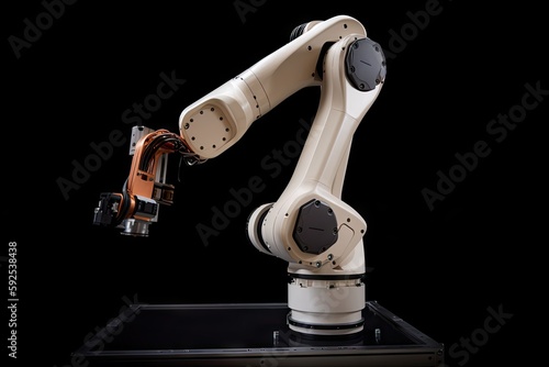 robot arm with built-in failsafe mechanism to prevent harm if the arm encounters any resistance, created with generative ai photo