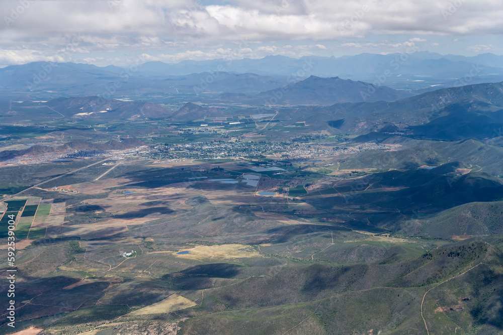 Robertson little town aerial, South Africa