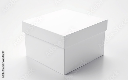 White box on white background. Generative AI technology. © Aleksandr