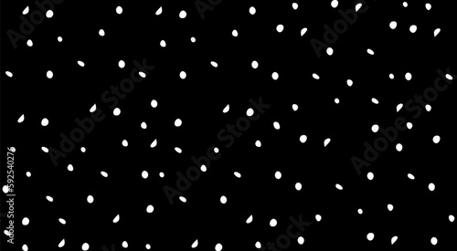 white dots on black background sketchy hand-drawn points vector pattern. Freehand drawing vector diffused spots. Wallpaper, paper, fabric, textile design.