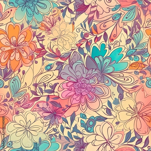 Refined floral pattern with a sleek glossy texture. AI generated.