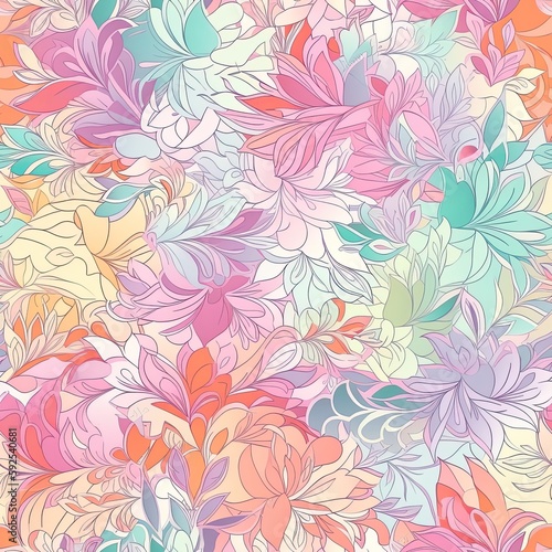Soft and delicate seamless floral design with a lustrous finish. AI generated.