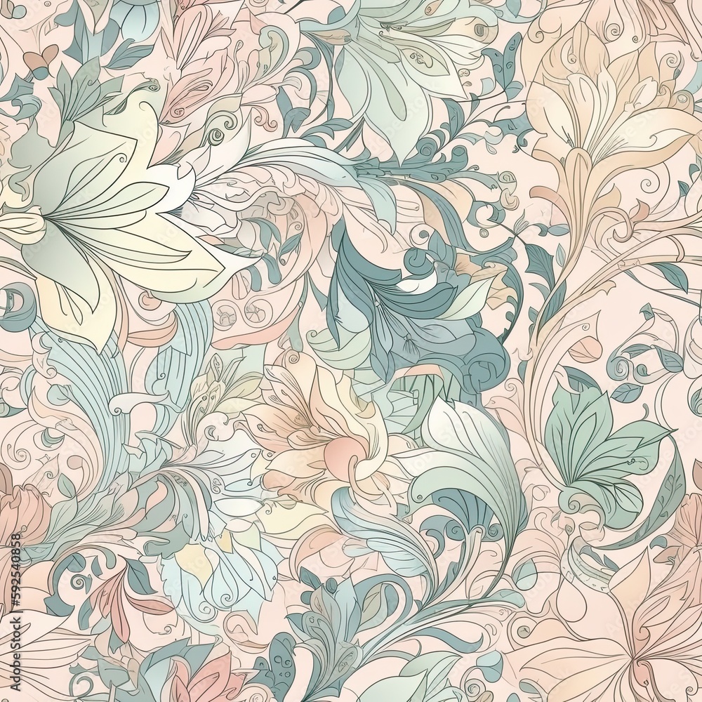 Dainty floral pattern with a smooth glossy finish. AI generated. Dainty floral pattern with a smooth glossy finish. AI generated.