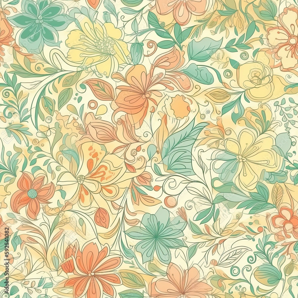 Subtle floral seamless pattern with a polished finish.