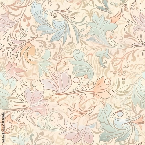 Subtle floral seamless pattern with a polished finish. AI generated. © Gogi