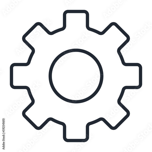 Setting vector icon. cogwheel sign. repair gear wheel line symbol. suitable for apps and websites design. photo