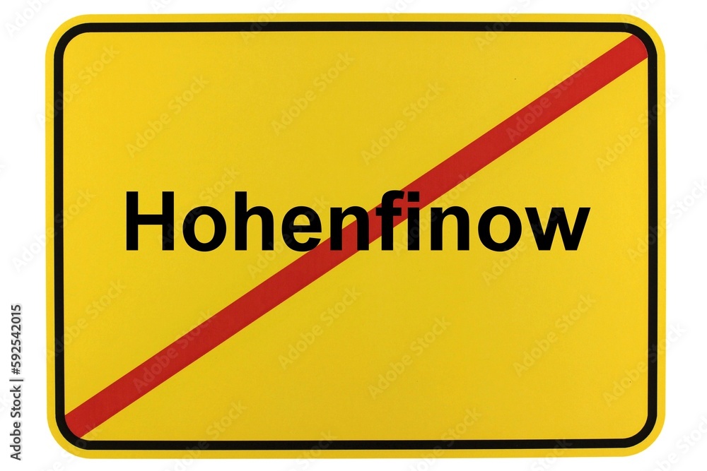 Illustration eines Ortsschildes der Gemeinde Hohenfinow in Brandenburg Illustration eines Ortsschildes der Gemeinde Hohenfinow in Brandenburg