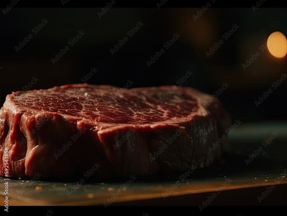 Close-Up Juicy Steak with Perfect Lighting Image. Close-Up Juicy Steak with Perfect Lighting Image.