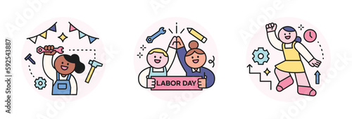 Labor Day. people who are working. Engineer character and labor-management harmony and growing  worker.