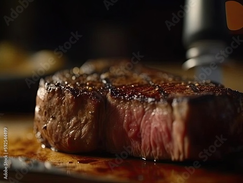 Juicy Steak with Fork  and Knife