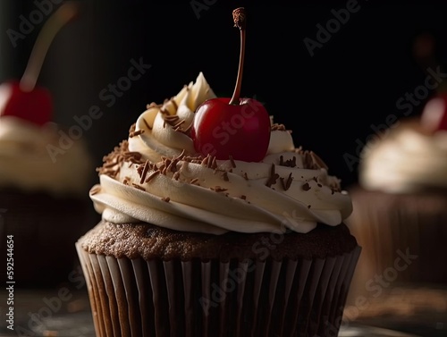 Closeup Shot of Perfectly Lit Cupcake.