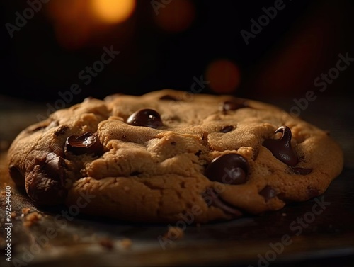 Freshly Baked Chocolate Chip Cookie Closeup