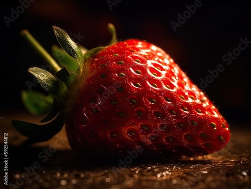 Juicy strawberry and perfect lighting.