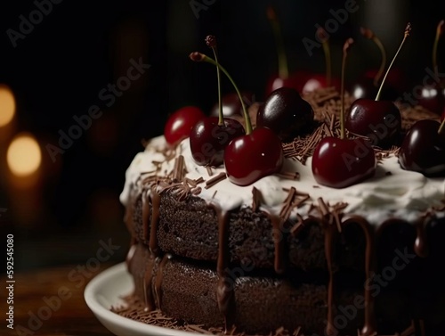 Delicious Chocolate Cake with Fluffy White Frosting