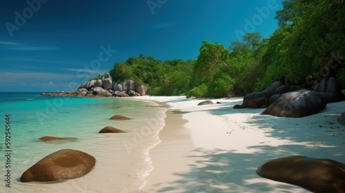  Escape to a Tropical Haven: The Enchanting Beauty of a Beautiful Sand Beach: Beautiful Generative Ai