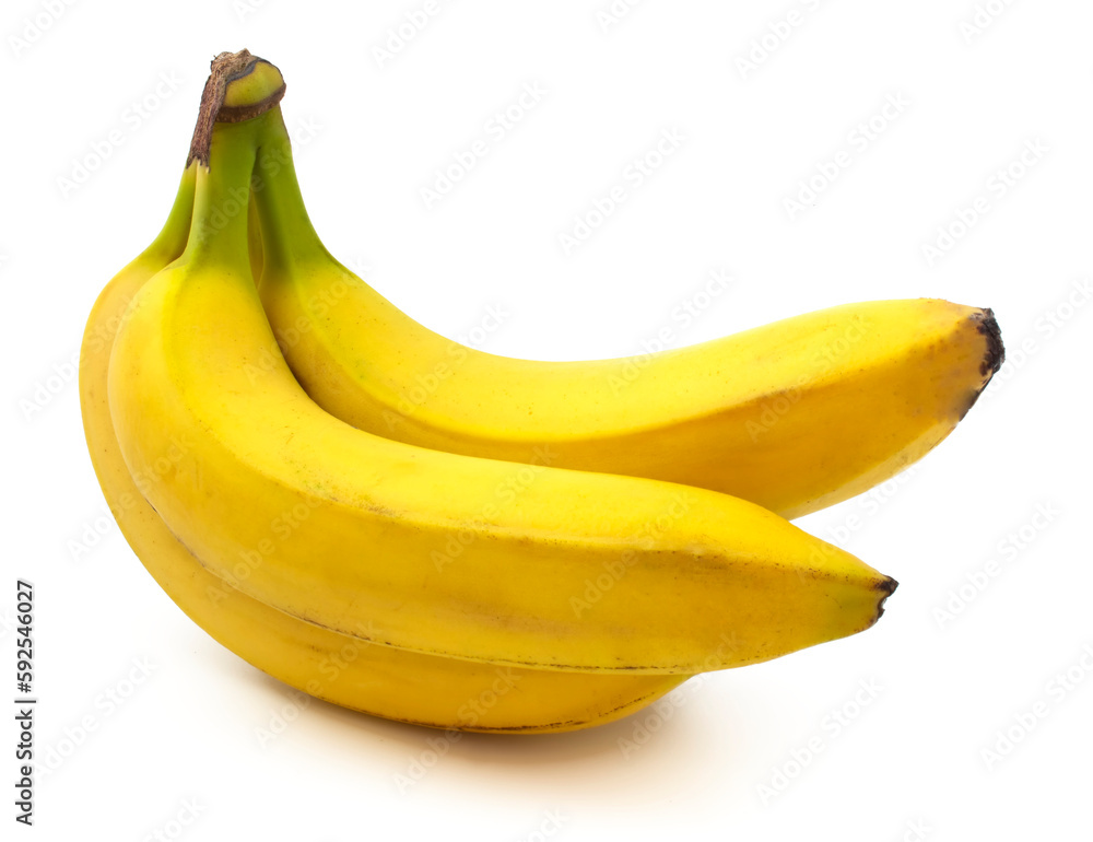 Bananas isolated on white background. Fresh delicious fruits.