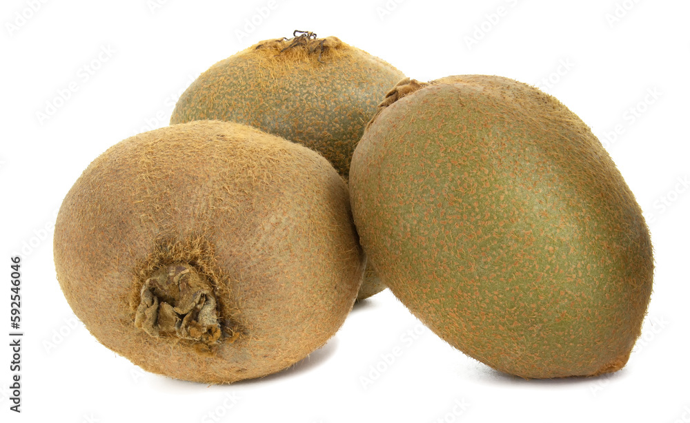 Three kiwis close up, fruit isolated on white background. Three kiwis close up, fruit isolated on white background.