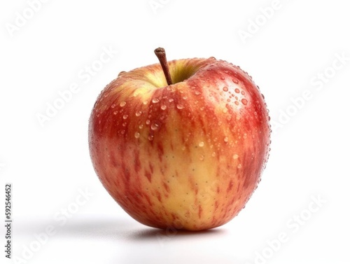 Ripe apple on white background and 4K quality.