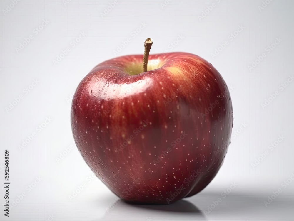 White Background with Real-Looking Apple Image White Background with Real-Looking Apple Image