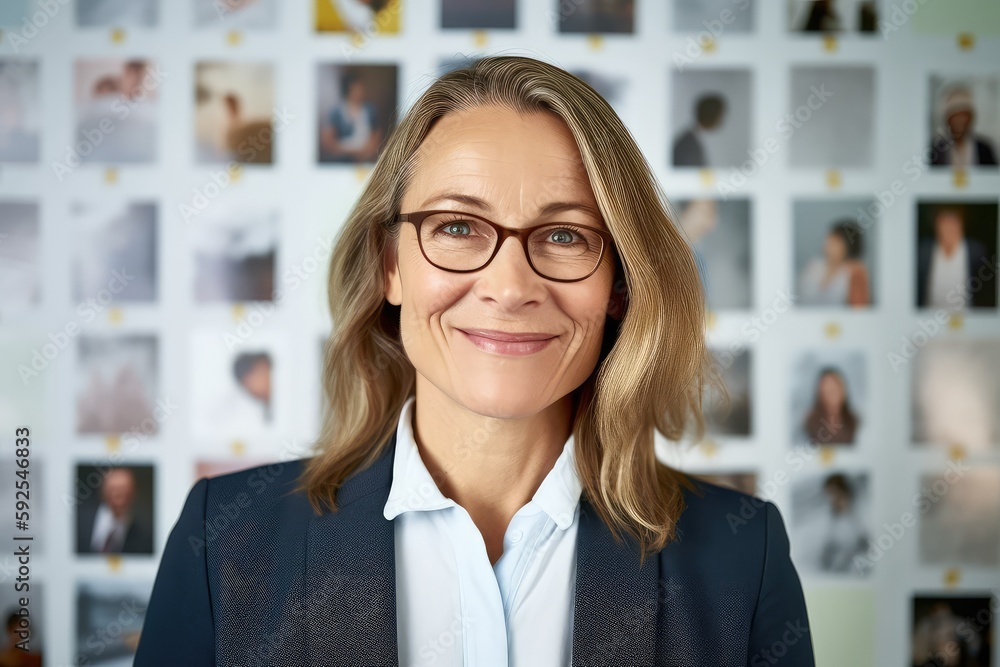 Smiling Businesswoman's Portrait. Photo generative AI