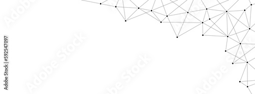 Abstract polygon connect data lines and dots technology background template.	