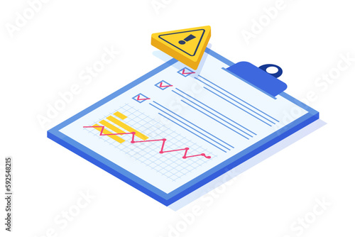 Risk management or assessment concept. Vector isometric illustration.