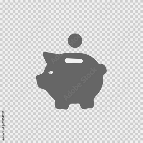 Piggy bank vector icon. Saving money simple isolated sign symbol. Save money pig bank logo symbol.