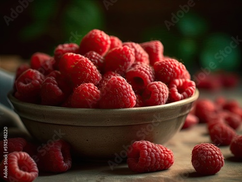 Red Juicy Fresh Raspberries and Healthy and 4K.