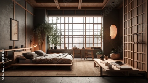   Timeless Charm: Japandi Inspired Interiors - Classic Fusion Generative Ai © Blinix Solutions
