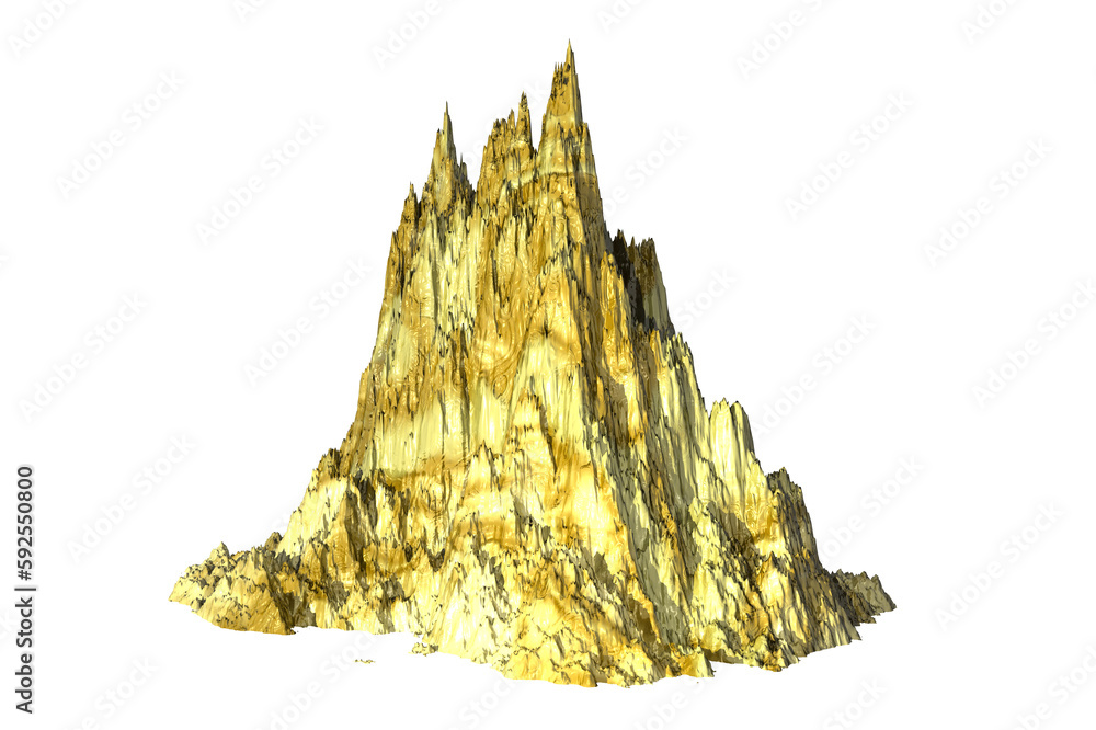 Obraz premium rock light yellow texture isolated white background 3d rendering