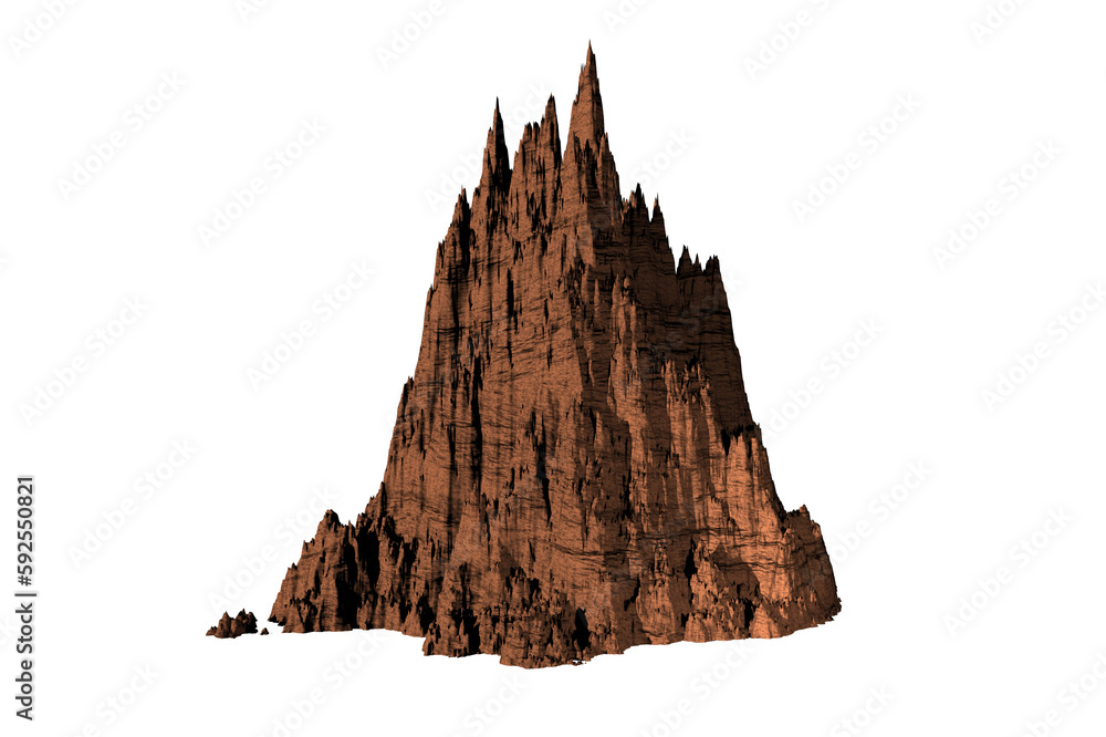 Naklejka premium rock vertical form isolated white background 3d rendering