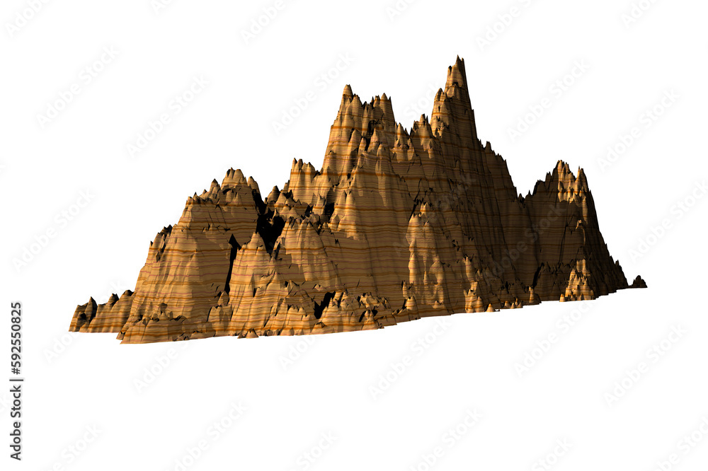 Naklejka premium rock yellow texture isolated white background 3d rendering