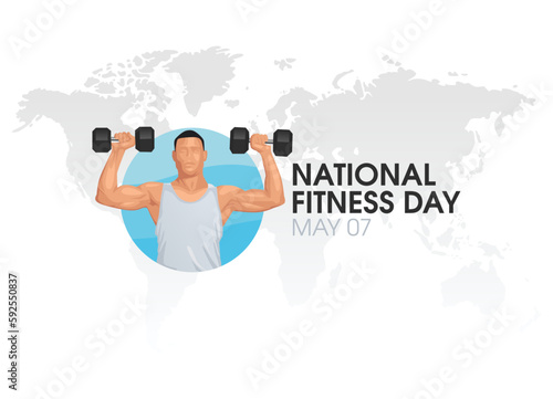 vector graphic of national fitness day good for national fitness day celebration. flat design. flyer design.flat illustration.