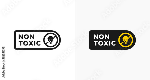 Best Non Toxic Label or Non Toxic Mark Vector Isolated in Flat Style. Non Toxic Label Vector for Product Design Element. Simple Non Toxic Mark vector for packaging design element.