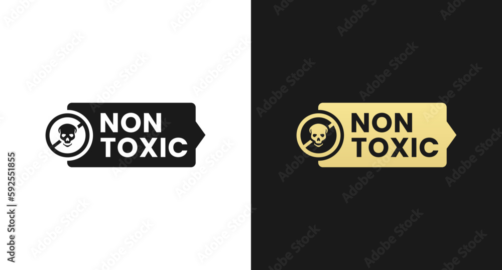 Simple Non Toxic Label or Non Toxic Mark Vector Isolated in Flat Style