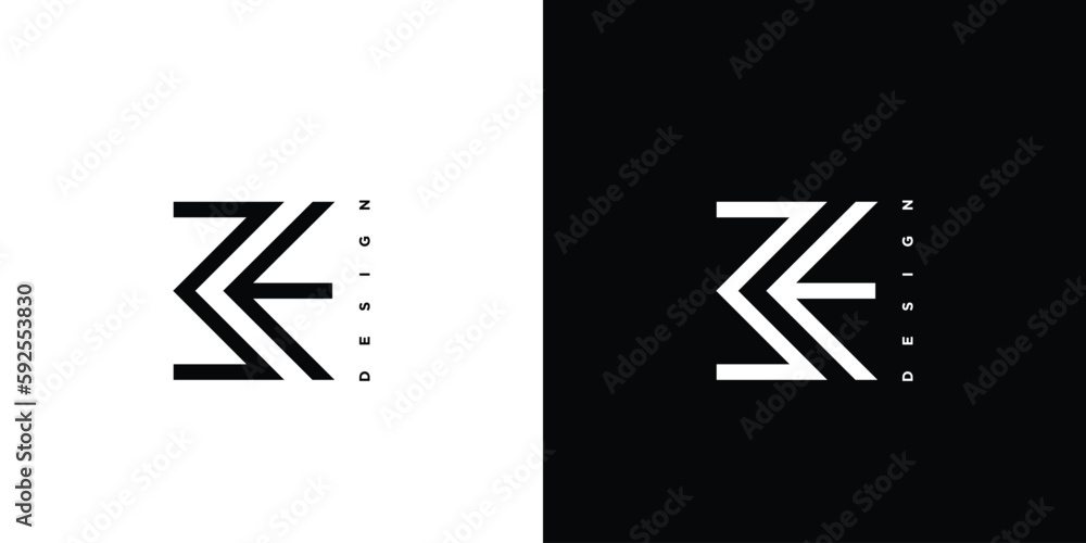 Fototapeta premium Modern and unique letter BE initials logo design