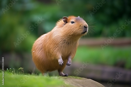 cute capybara standing on two legs