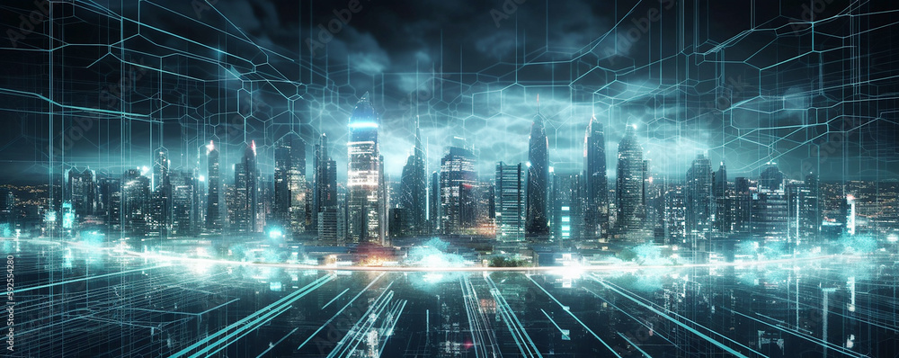 Future cyber technology city , 5G Smart city. Digital transformation, cityscape and communication network concept,
internet and global connection, Generative AI Future cyber technology city , 5G Smart city. Digital transformation, cityscape and communication network concept,
internet and global connection, Generative AI