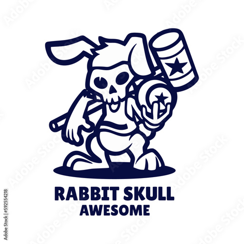 Illustration vector graphic of Rabbit Skull, good for logo design
