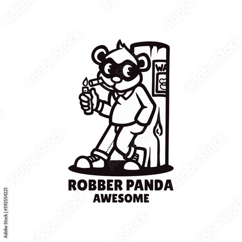Illustration vector graphic of Robber Panda, good for logo design