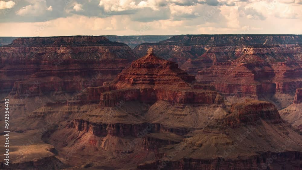 Grand Canyon Isis Temple from South Rim Time Lapse Tilt Down Arizona USA Grand Canyon Isis Temple from South Rim Time Lapse Tilt Down Arizona USA