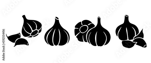 Garlic icon, simple style.