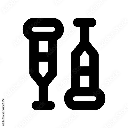crutches line icon
