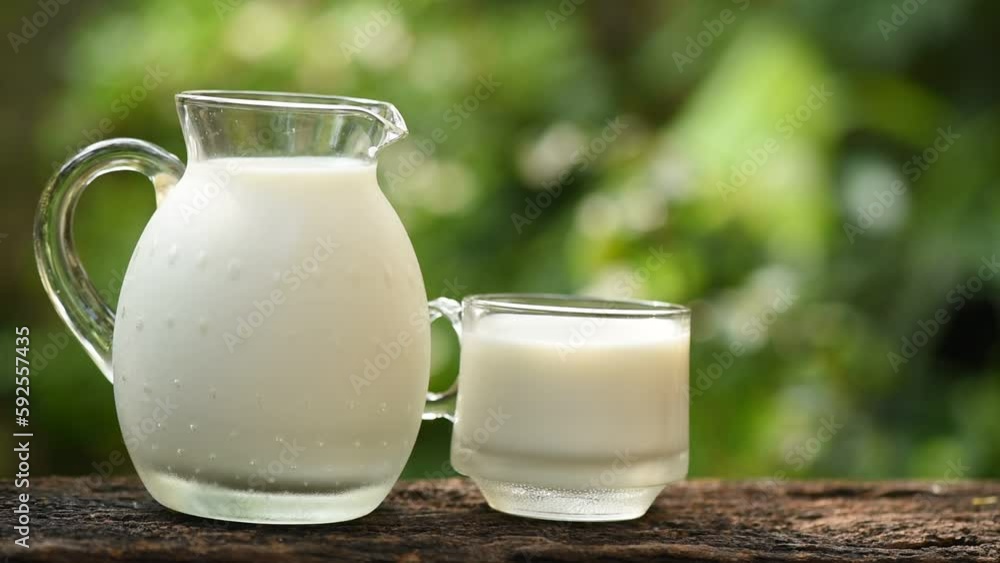 Glass of milk on nature background. World Milk Day. Glass of milk on nature background. World Milk Day.