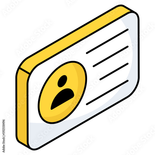 A modern design icon of I'd card