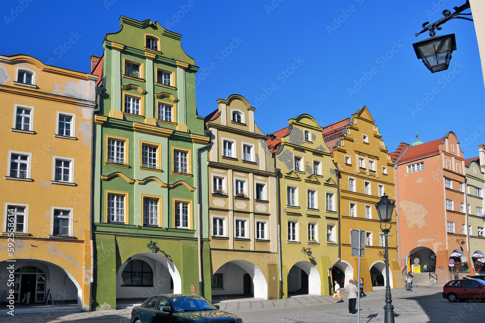 Old town in Jelenia Góra, Lower Silesian Voivodeship, Poland.