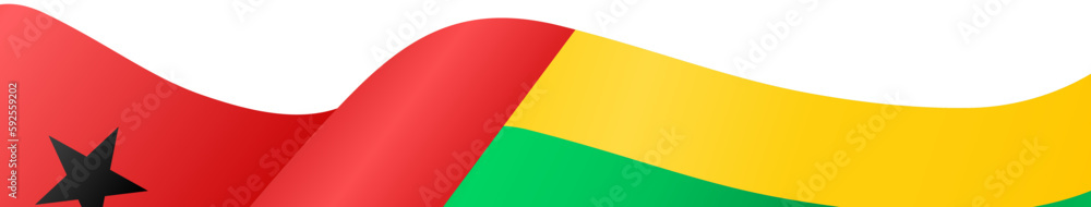 Fototapeta premium Guinea Bissau flag wave isolated on png or transparent background