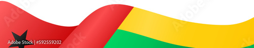 Guinea Bissau  flag  wave isolated on png or transparent background photo