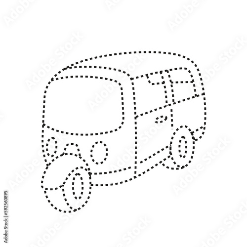 Tuk tuk vehicle, asian traditional transportation, connect the dots, education game for children