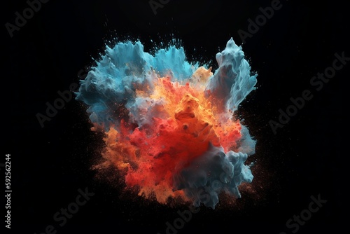 Colorful abstract background representing the contract between fire and ice explosion. © Evan